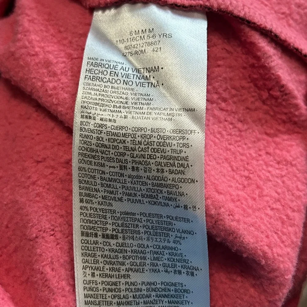 Nike Girls Pink Leopard Print Crewneck Sweatshirt Size 6 Fleece Pullover Retro